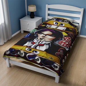 Black Jack Velveteen Plush Blanket