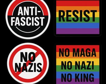 Anti-Autoritär-Regenbogen Aufkleber — Widerstehe dem Hass, umarme die Freiheit