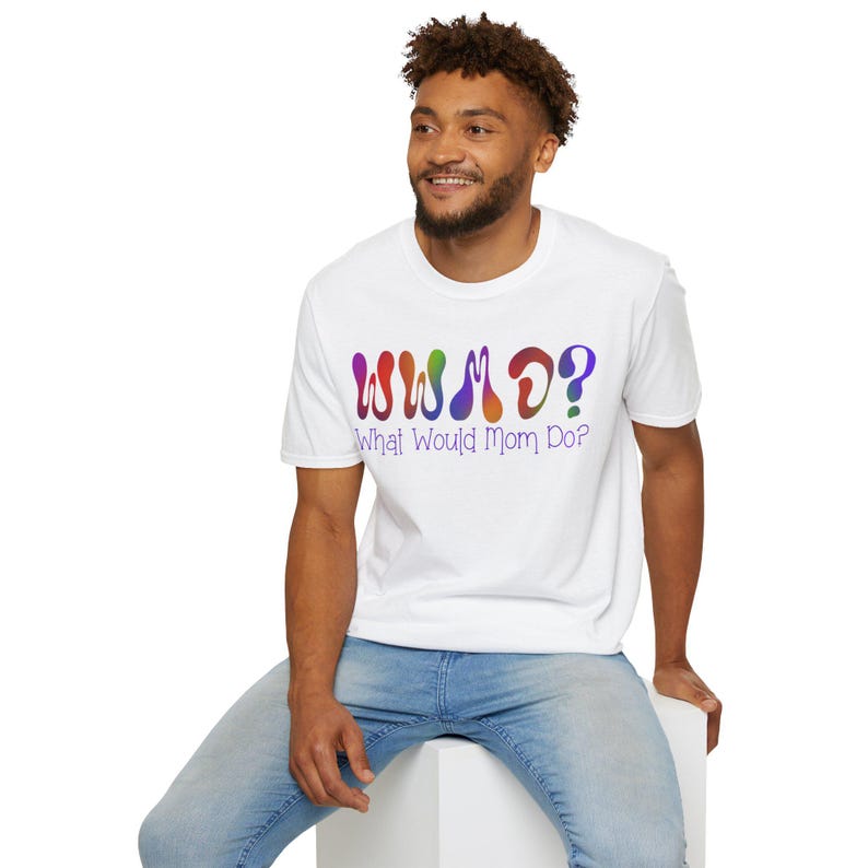 WWMD? What Would Mom Do? Tie-Dye Unisex Softstyle T-Shirt image 1
