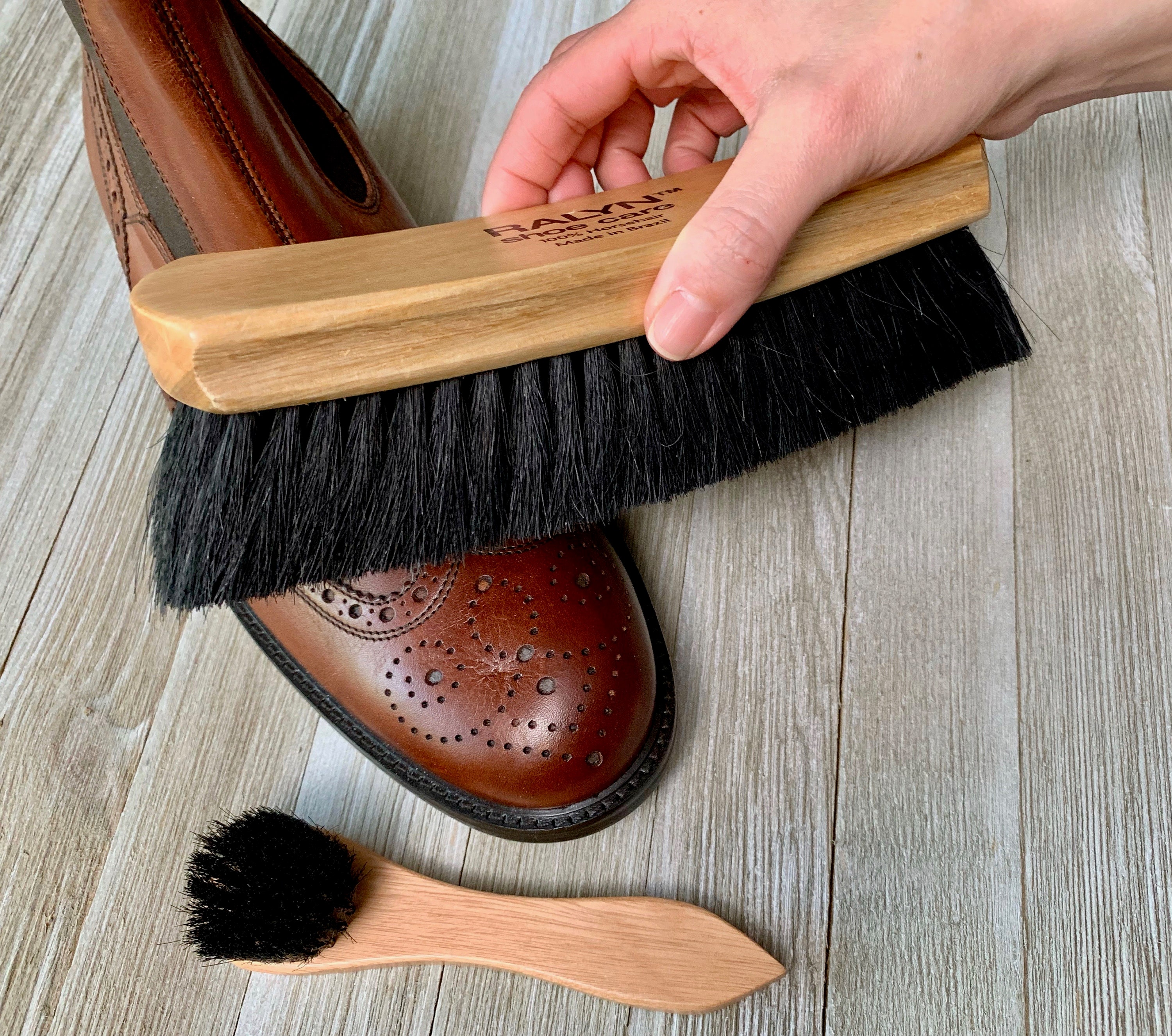 shoe polish and brush set
