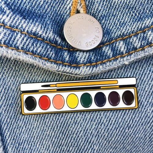 Paint Palette Enamel Pin Etsy