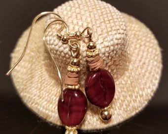 Kaffeebohne, alte Perlen, handgemachte Ohrringe, Costa Rica, Kaffeehaus Chic, let's do coffee