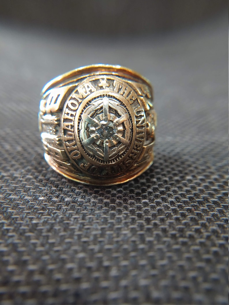 Vintage Men's University of Oklahoma 1973 10K Class Ring Etsy