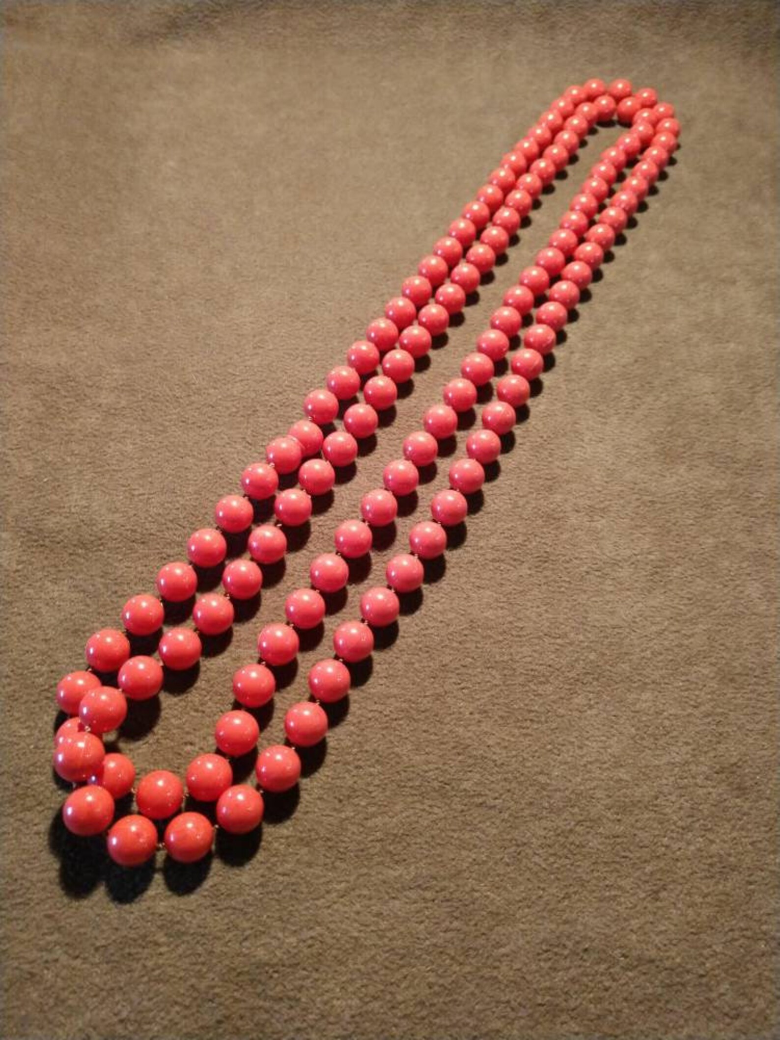 Vintage 1/4 inch red bead necklace Etsy