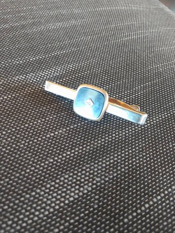 Gold and Onyx Inlaid Tie Clip