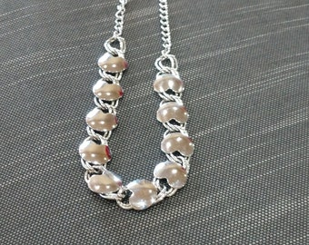 Vintage Chunky Silver Tone Necklace