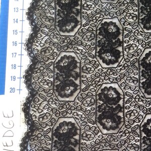 Black Alencon lace, 2 yd piece, Victorian look, French lace