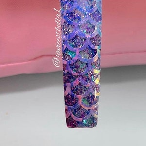 Mermaid  scale nail art | Mermaid scale nail stickers | Mermaid scale nail decals