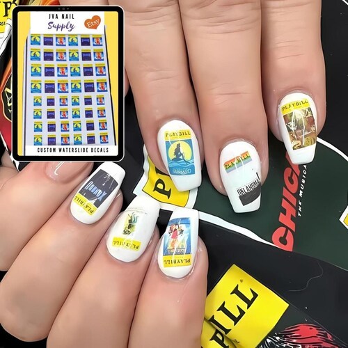 Custom Logo Waterslide Nail Decals | Business Logo Nail Stickers | Logo Custom Photo Nail Art