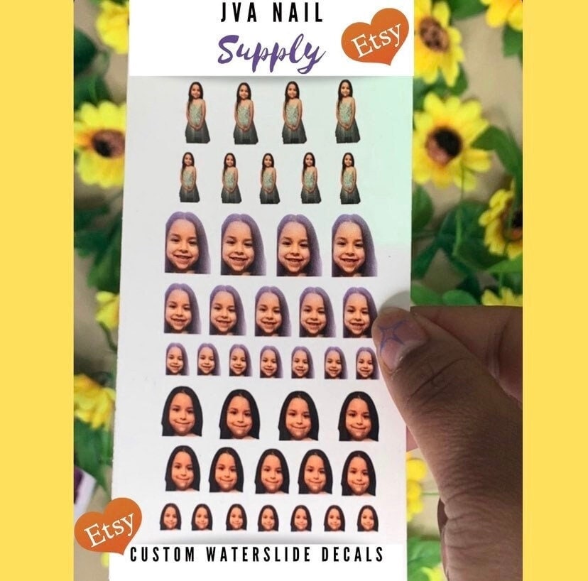 Custom Photo Nail Art Waterslide Decals Custom Water Decals for manicure Custom Nail Decal Waterslide