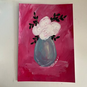 Original painting, original artwork, floral painting, acrylic painting, flowers in a vase, Mother’s Day gift, gift for her, Valentine’s Day