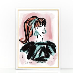 Digitale mode-illustratie muurkunst - retro vintage stijl