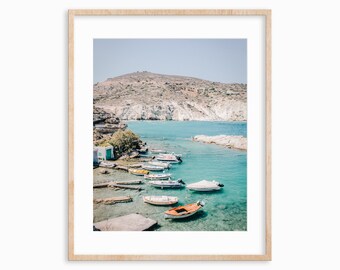 Milos Boats Giclee Photo Print |  | Physical Photo Print | Hahnemuhle Photo Rag Matte Paper | Fine Art Photography | Milos, Greece Cyclades