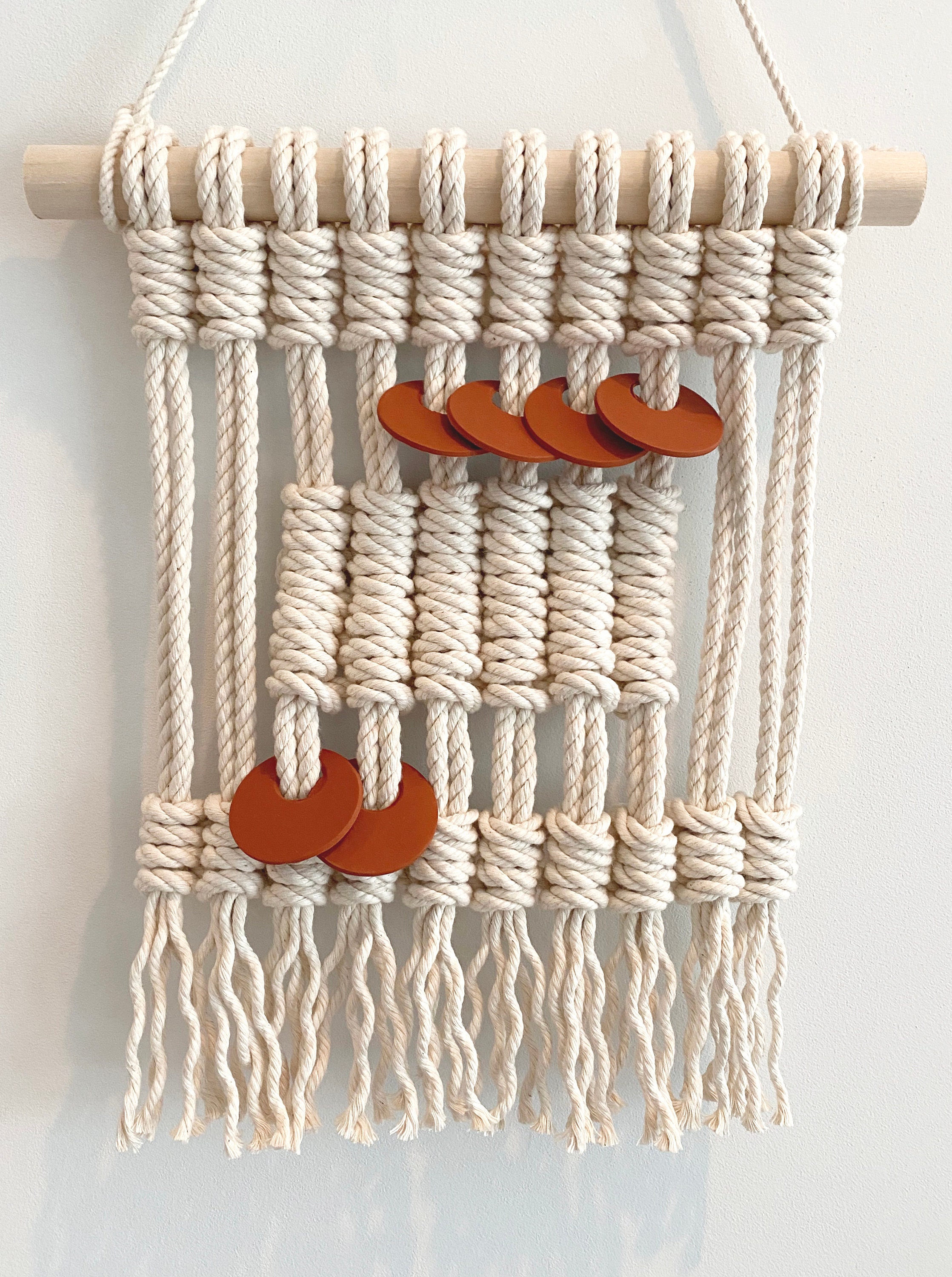 Abstract Macrame & Clay Mini Wall Hanging Etsy
