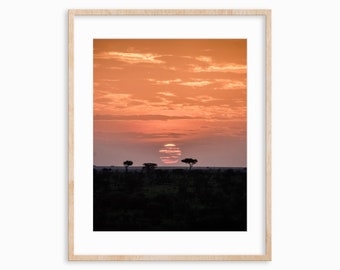 African Sunrise on the Savannah Giclee Photo Print |  | Physical Print | Hahnemuhle Photo Rag | Photography | Naboisho Conservancy, Kenya