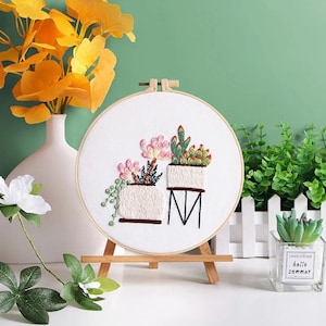 Embroidery Kit for Beginners, DIY Hand Embroidery Full Kit  Needlepoint, DIY Craft, Cross Stitch Set, Handmade Christmas Gift