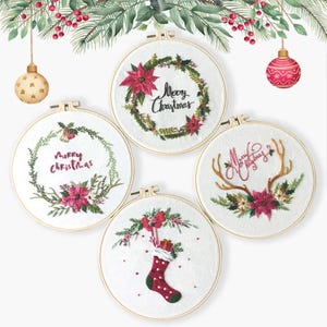 Embroidery Kit for Beginners, DIY Hand Embroidery Full Kit  Needlepoint, DIY Craft, Cross Stitch Set, Handmade Christmas Gift