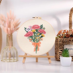 Embroidery Kit for Beginners, DIY Hand Embroidery Full Kit  Needlepoint, DIY Craft, Cross Stitch Set, Handmade Mother&#39;s Day Gift
