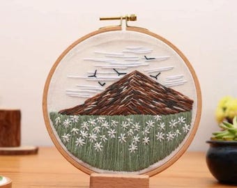 Embroidery Kit for Beginners, DIY Hand Embroidery Full Kit  Needlepoint, DIY Craft, Cross Stitch Set, Handmade Gift, Landscape