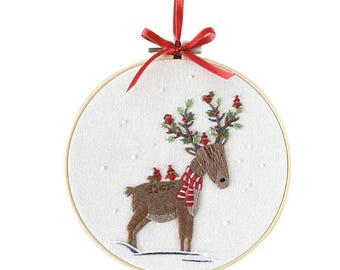 Embroidery Kit for Beginners, DIY Hand Embroidery Full Kit  Needlepoint, DIY Craft, Cross Stitch Set, Handmade Christmas Gift
