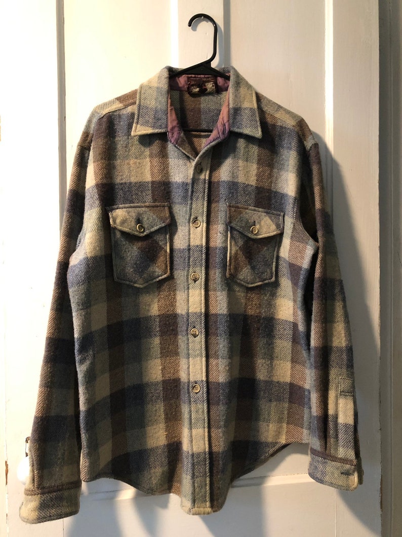 Vintage the Great Plains Clothing Company Mens Size L Plaid Wool Button ...