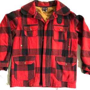 Vintage Woolrich Buffalo Plaid Hunting Jacket size 42