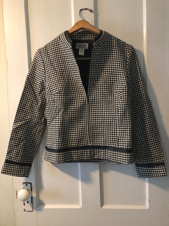 Pendlton Herringbone Black and White Blazer women… - image 1