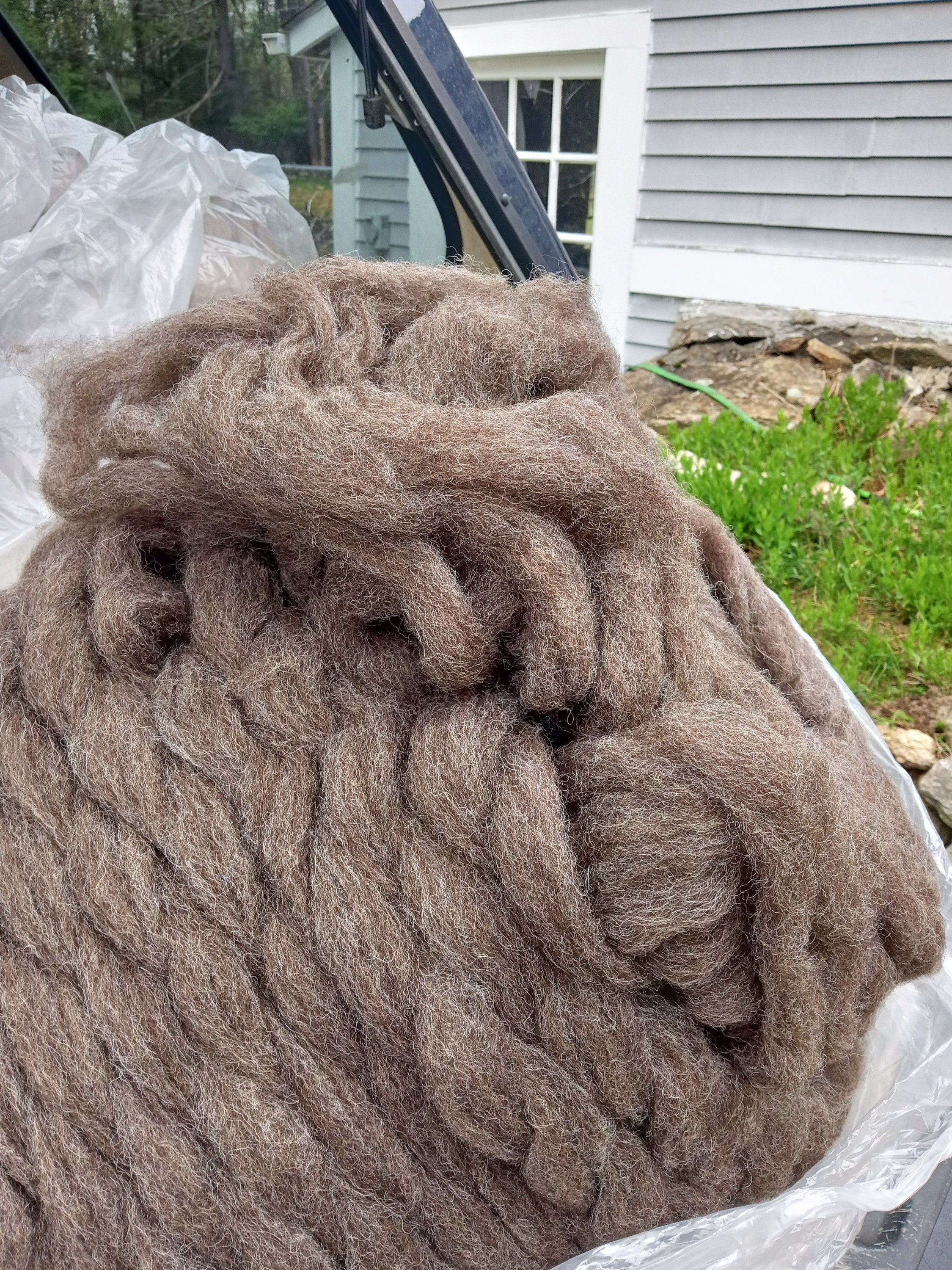 FINNSHEEP WOOL Pencil ROVING for Knitting 140-145 Grams in One