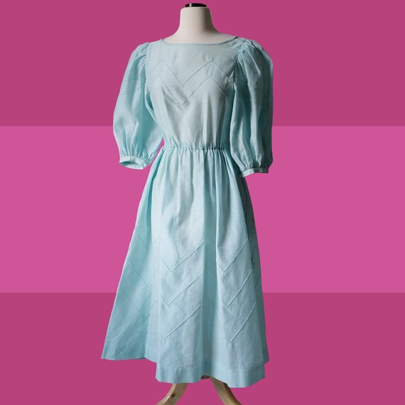 1980s Albert Nipon Sheer Silk Cotton Blend Puff Sl