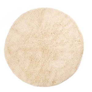 Alfombra Beni Ourain redonda blanca personalizada, alfombra Beni Ourain marroquí, alfombra circular Beni Ourain, alfombra escandinava, alfombra de mediados de siglo, alfombra bereber