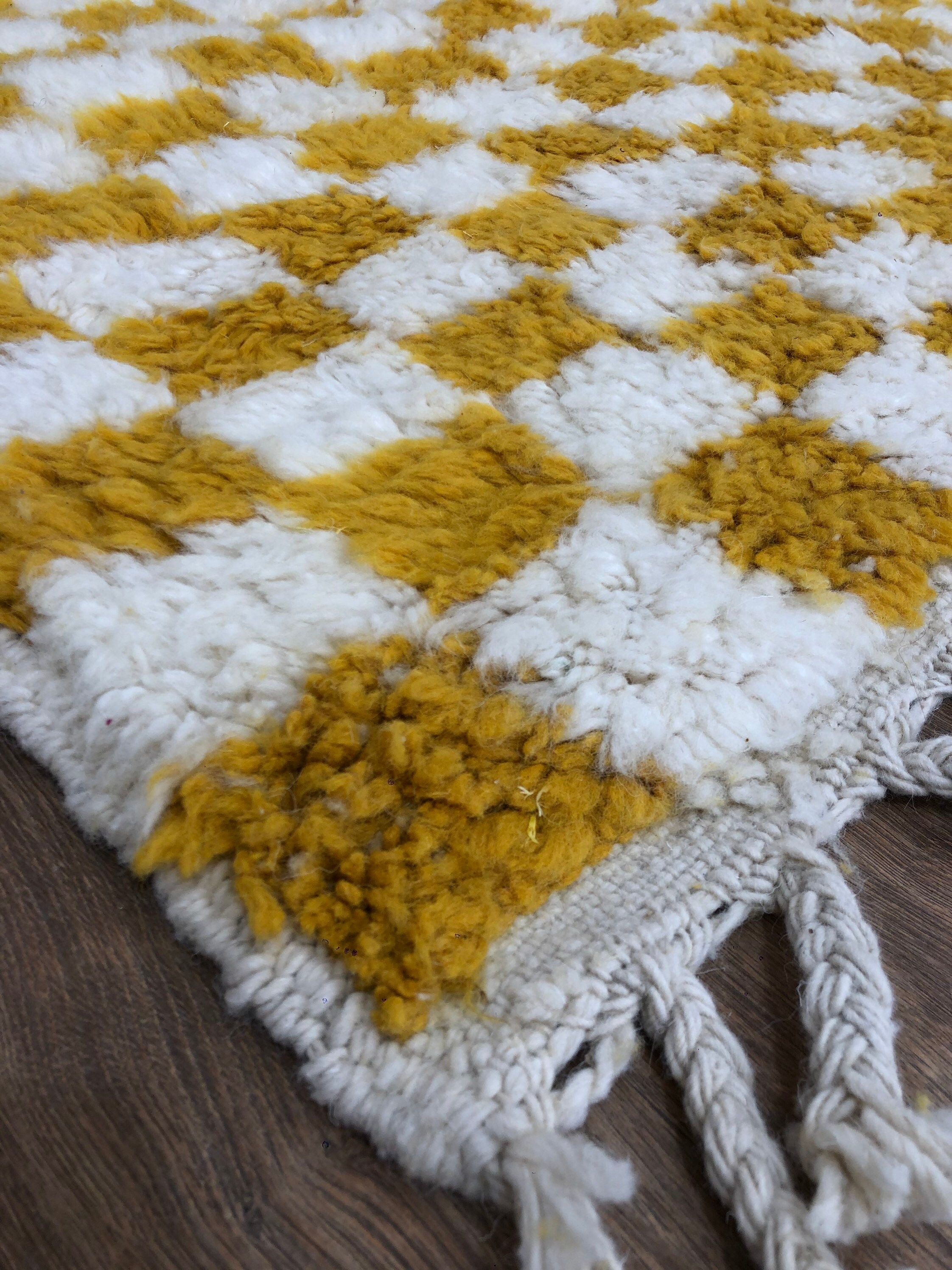 Wool Checkered Rug Custom Handmade Moroccan Rug Handwoven Checkered Beber | Etsy