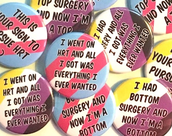 I Transitioned And All I Got Was This Pin Button | LGBTQ, Trans Rights, HRT