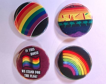 Rainbow Flags Pride Pin Button Badge Set / Queer LGBT Pride Pins