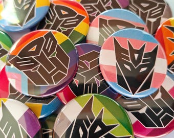 TRANSFORMERS Pride Flag Pin Buttons / Pride Month / Pride Merch / LGBTQ
