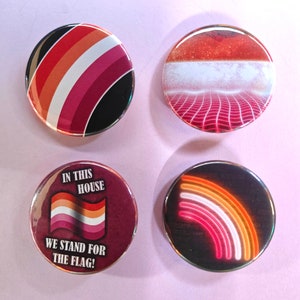 Lesbian Flags Pride Pin Button Badge Set / Queer LGBT Pride Pins