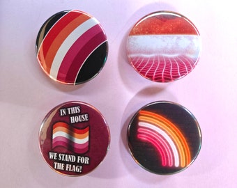 Lesbian Flags Pride Pin Button Badge Set / Queer LGBT Pride Pins