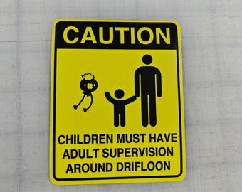 Caution: Drifloon sticker / Pokemon Stickers / Warning Sign