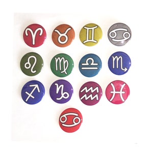 Homestuck Troll Signs Pin Buttons / Star Signs / Zodiac / Fandom Pin Buttons