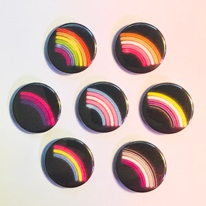 Neon Pride Flag Rainbow Pin Buttons / Queer LGBTQ Trans Pride Pins