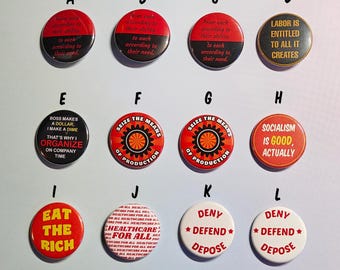 DISCOUNTED Anticapitalism Pin Buttons (imperfections)
