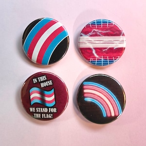 Trans Flags Pride Pin Button Badge Set / Queer LGBT Pride Pins