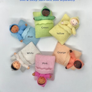 Sleep Sack Bedding for Little Waldorf Pocket Baby Doll, Handmade Wool Felt, European Steiner Dollhouse Sleeping Bag [Dolls sold separately]