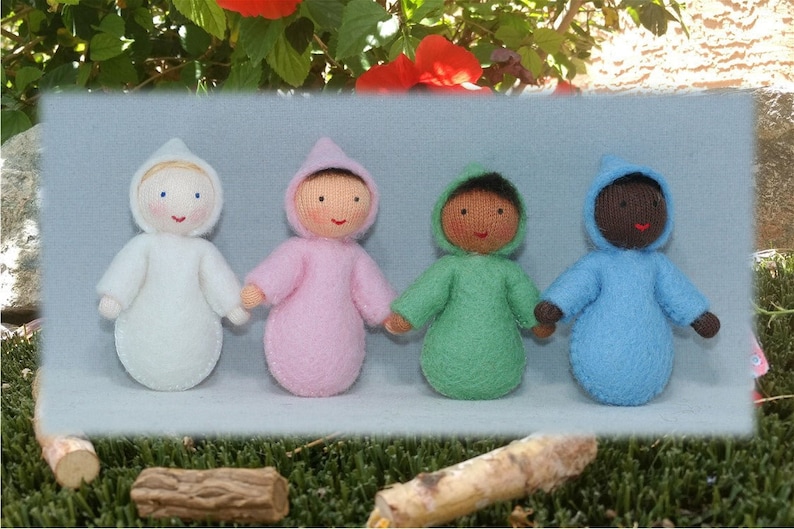 Baby Waldorf Dollhouse Dolls in 4 Skin tones