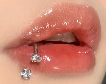 Crystal Lip Ring, Sweet Lip Ring, Nose Ring, Eyebrow Ring, Cartilage Piercing, Tragus Piercing, Medical Stainless Steel, Body Piercing.
