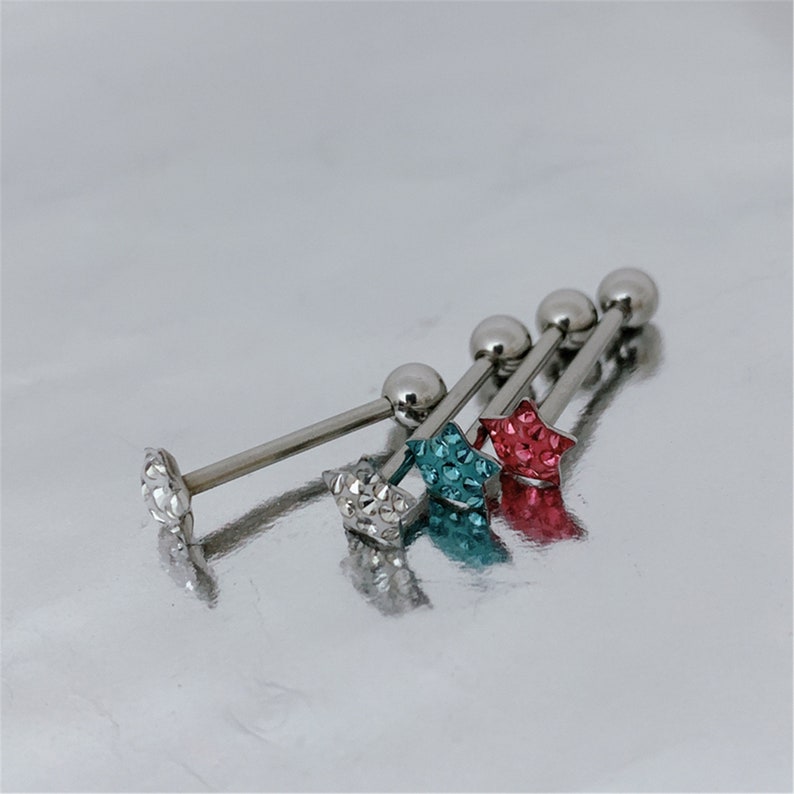 Cute Star Tongue Piercing Snake Bites Jewelry Shiny Tongue Etsy