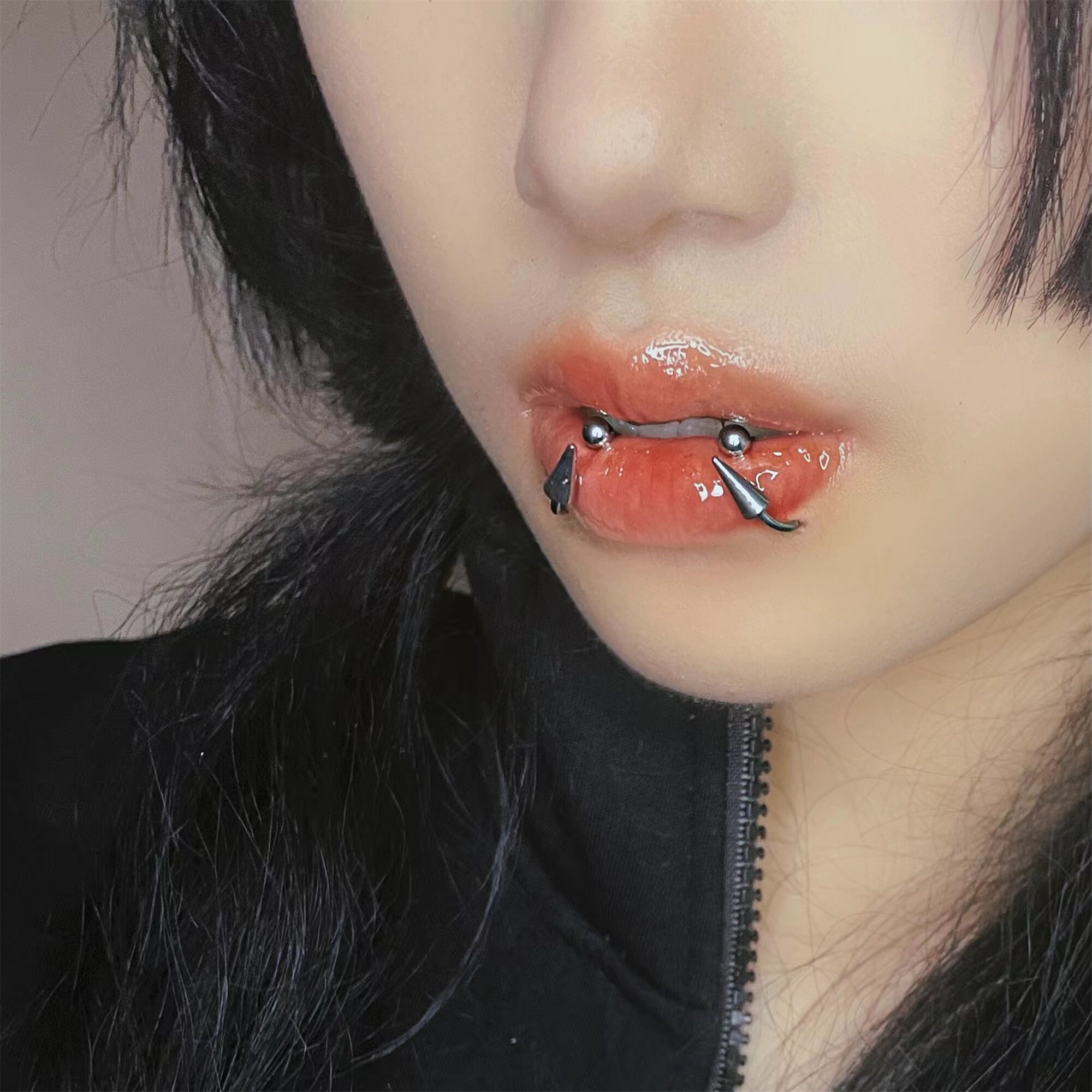 Demon Horseshoe Lip Ring, Nose Ring, Eyebrow Ring, Tongue Ring,cartilage  Piercing,tragus Piercing,medical Stainless Steel,body Piercing. - Etsy