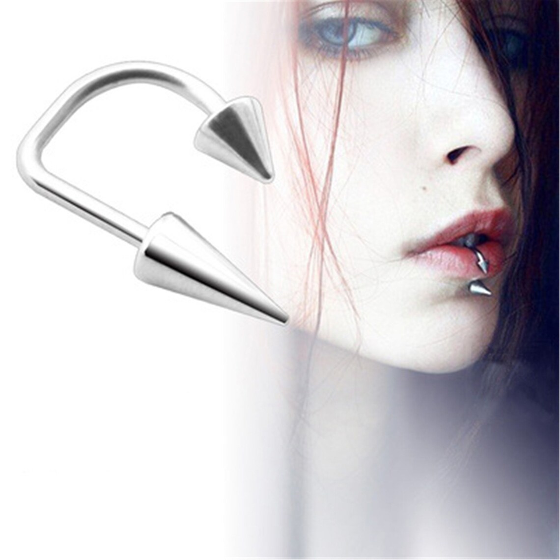 Demon Horseshoe Lip Ring Nose Ring Eyebrow Ring Cartilage Etsy