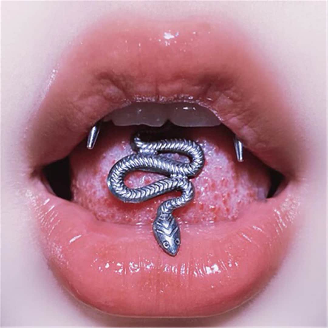 Snake Tongue Stud Cool Tongue Ring Lip Stud Nose Stud Stud Etsy