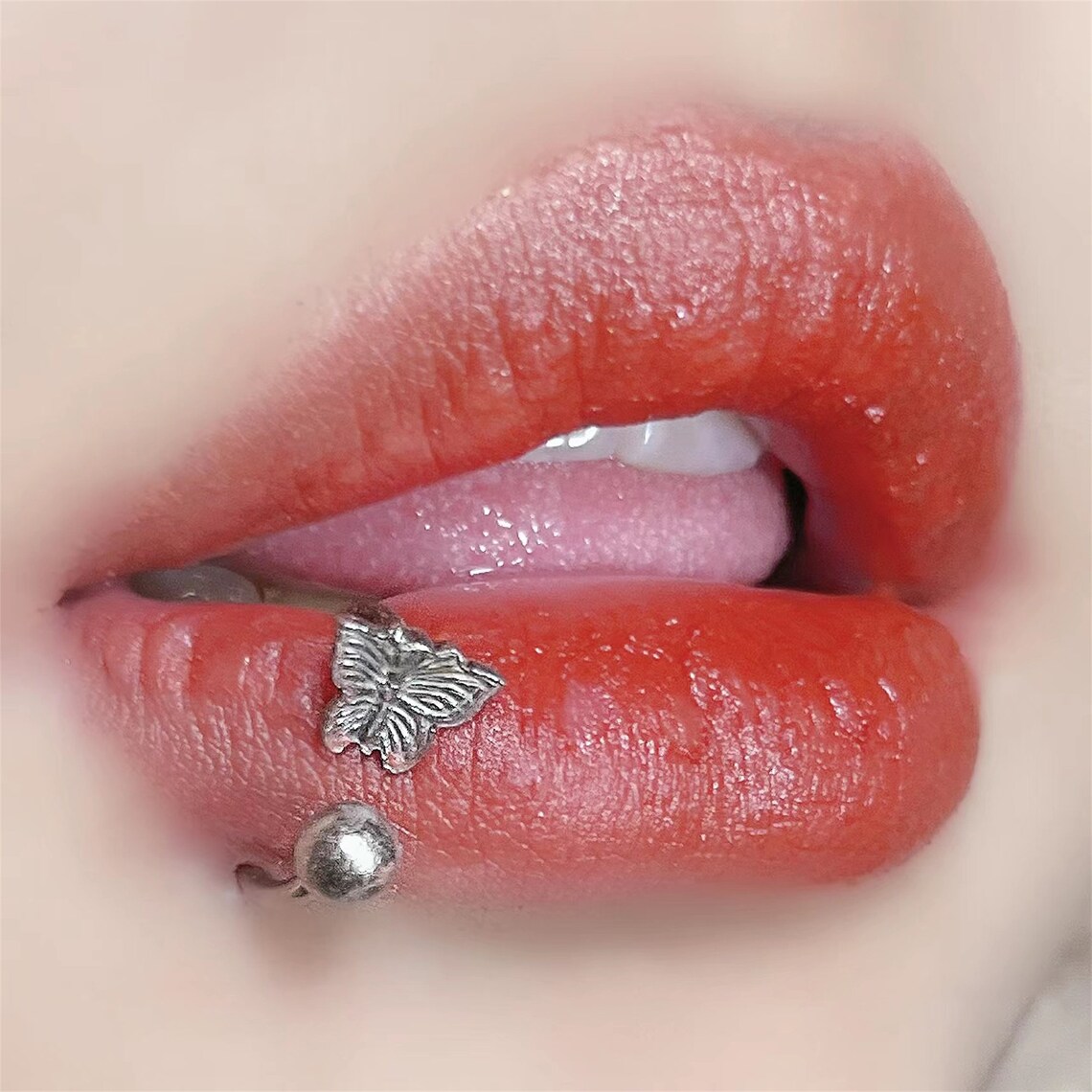 Butterfly Lip Piercing Lip Ring Sweet Butterfly Lip Ring Etsy