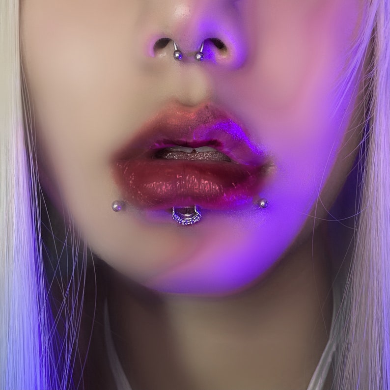 Moon Lip Ring Lip Piercing Zirconia Punk Lip Stud Eyebrow Etsy